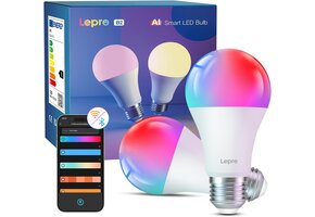 Slimme LED Lamp E27 12W (100W vervanging) RGB & Wit (4 stuks) - 40% Korting