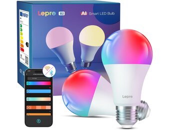 Lepro E27 AI Smart Bulb, 12W = 100W, afstembaar wit, 1520lm dimbaar, 4 verpakkingen