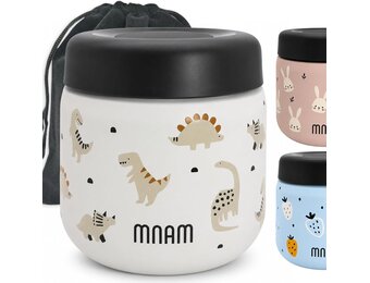 Thermocontainer for Food 500ml - Thermoskan Voor Levensmiddelen Baby's en Kinderen - Lunchbox Therm Flask Food - Warming Container Baby (Flaskdino)