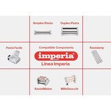 Imperia Nieuwe Ipasta, pastamachine, 100% Made in Italy. Frisse stalen pastamachine. Handmatige bladeruitsteker met zwengel voor lasagne, tagliolini, fettuccine, chroom.