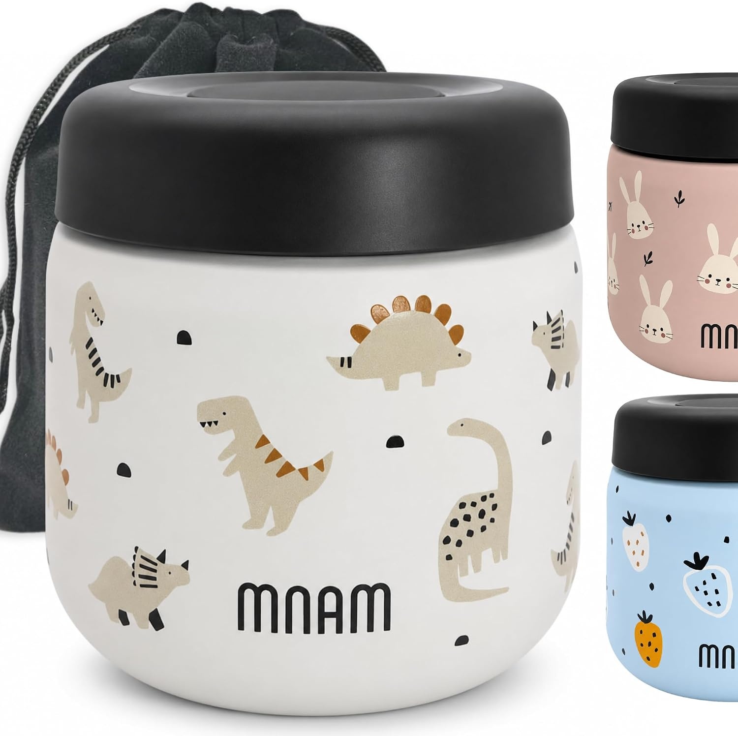 Thermocontainer for Food 500ml - Thermoskan Voor Levensmiddelen Baby's en Kinderen - Lunchbox Therm Flask Food - Warming Container Baby (Flaskdino)