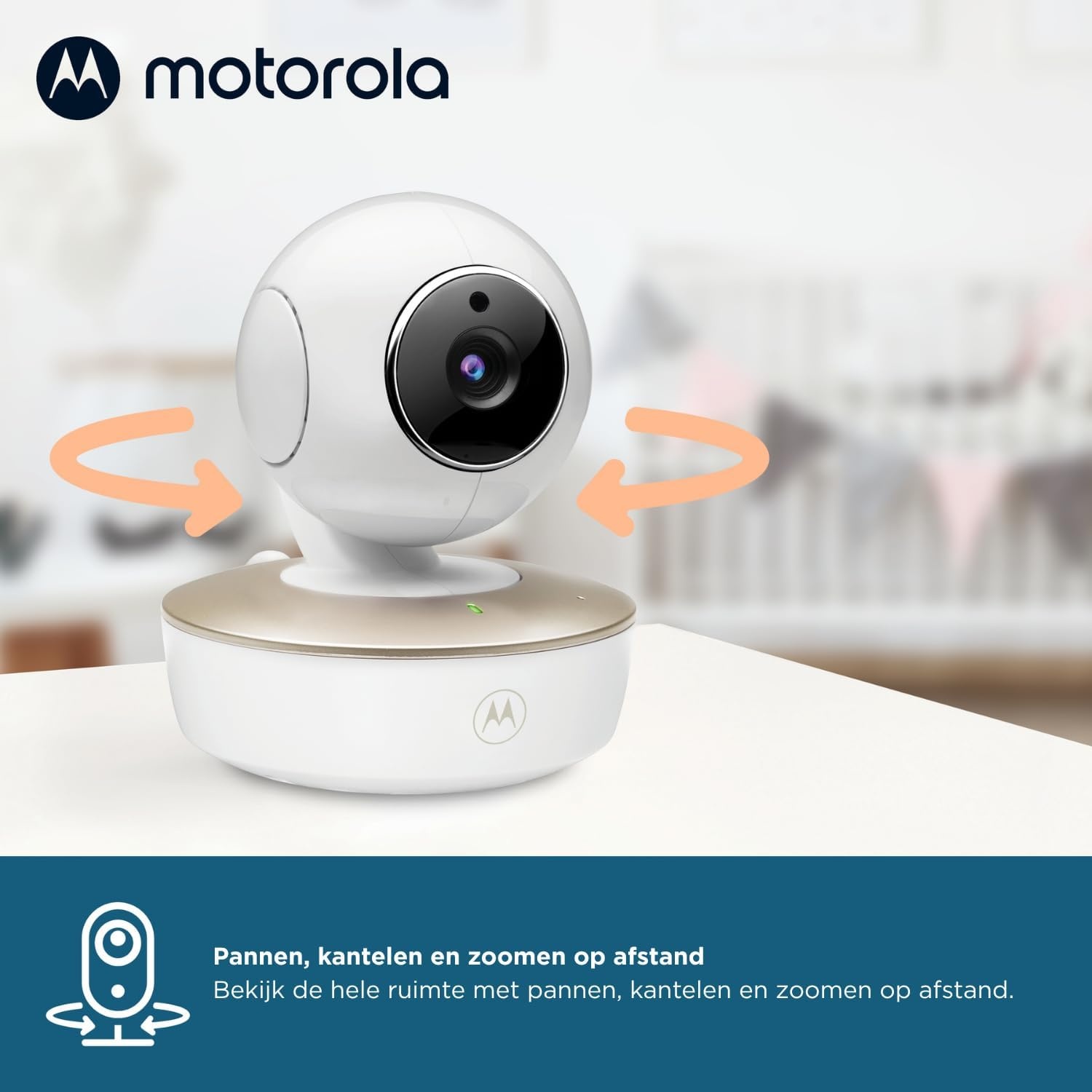 Motorola Nursery Babyfoon met Camera - Baby Monitor VM50G - Baby Camera met Kleuren Display, Tweeweg Communicatie en Infrarood Nachtvisie - 300M Bereik - Inzoomen, Kantelen en Draaien