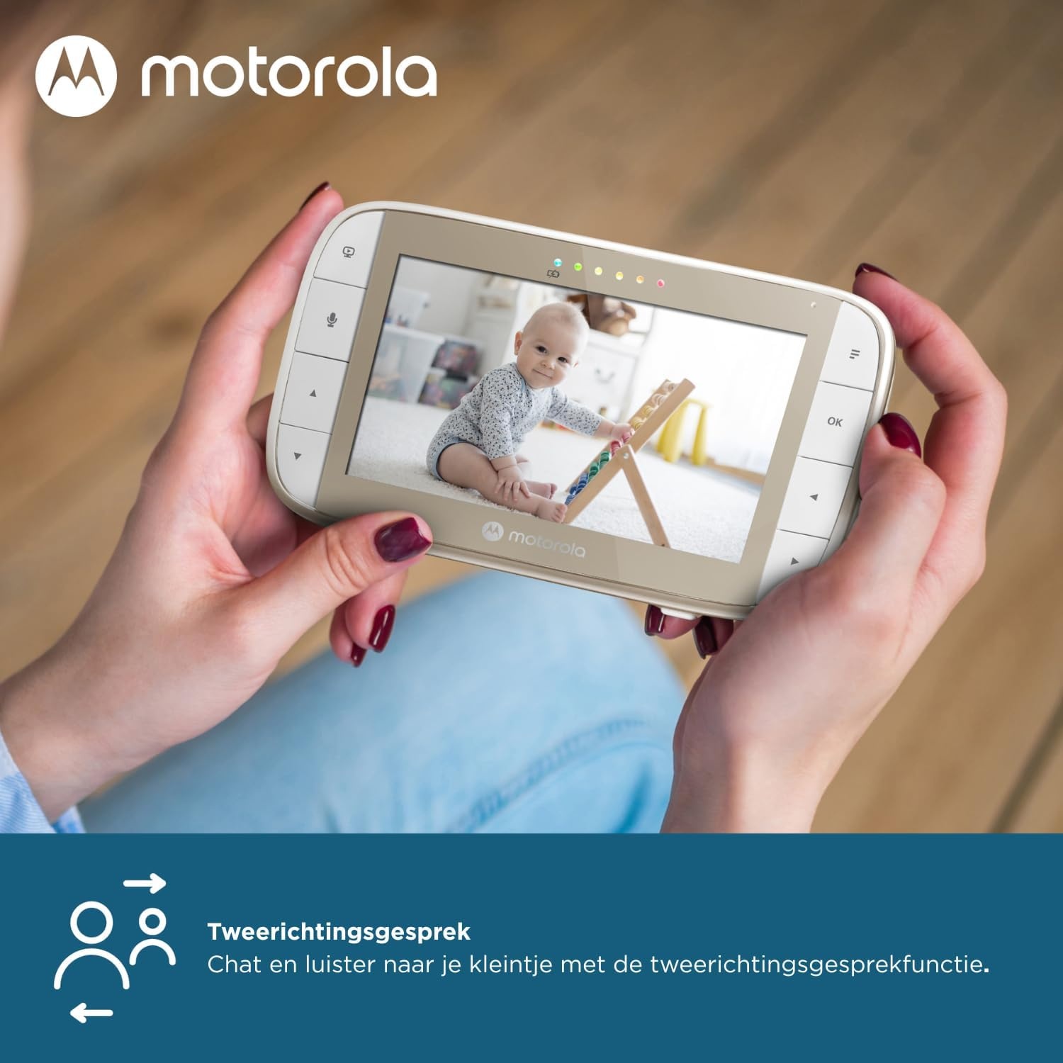 Motorola Nursery Babyfoon met Camera - Baby Monitor VM50G - Baby Camera met Kleuren Display, Tweeweg Communicatie en Infrarood Nachtvisie - 300M Bereik - Inzoomen, Kantelen en Draaien