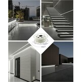 ALITOVE Ledstrip, 20 m, koudwit, 6000 K, COB ledstrip, buiten, waterdicht, 230 V, directe aansluiting met schakelaar, voor slaapkamer, tuin, terras, doe-het-zelfverlichting en woondecoratie