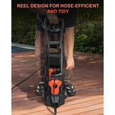 Pressure Washer Hogedrukreiniger, 160 bar voor 50 m²/u, 420 l/u, drukreiniger met 4 sproeiers, schuimsproeier, 17 m slang, sneeuwschuim-spuitpistool