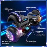 SISIGAD 6.5 inch Overboard Hoverboard with LED/Bluetooth, Skateboard, Hoverboard, Kids Gift