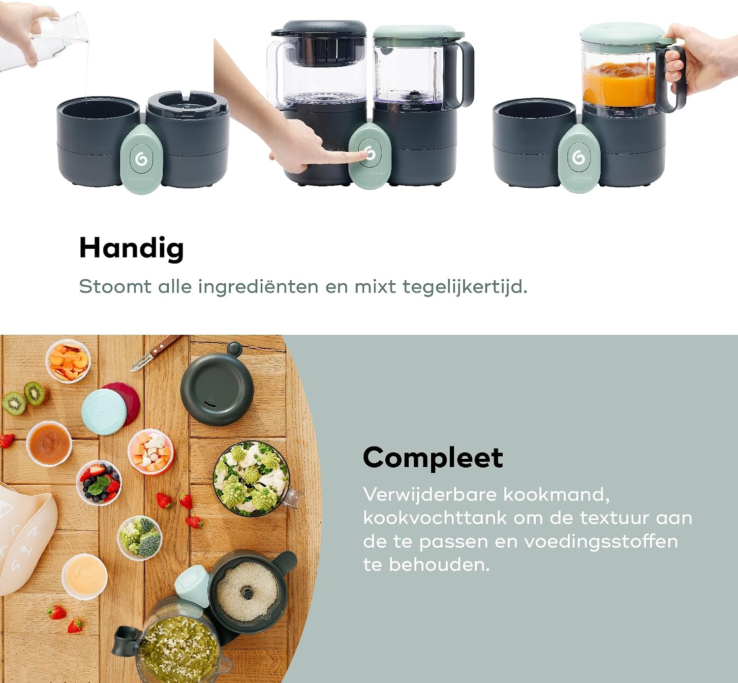 Babymoov Nutribaby One 4-in-1 Babyvoedingbereider - Grijs - 2 Liter