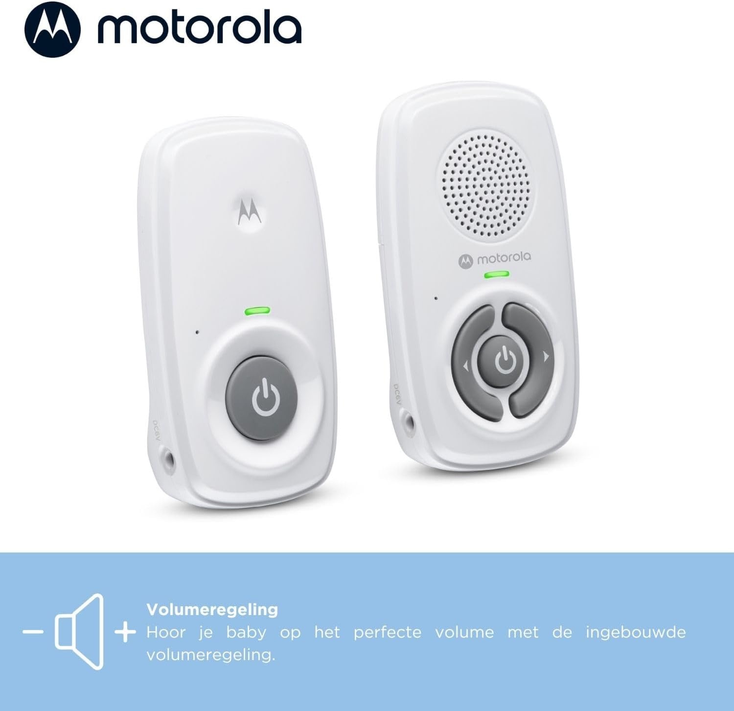 Motorola Nursery AM21 Audio Babyfoon - Digitale monitor met DECT-technologie voor audiobewaking - Groot bereik - Microfoon met hoge gevoeligheid - Wit