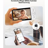 CZEview Babyfoon Met 2 Kameras En APP, 2K/5,0 Inch WLAN Video Babyfoon, PTZ 360°, IR-Nachtsicht, Automatische Volging, 4× Zoom, Herkenning Van Huilen/Beweging/Geluiden, Alarm, Temperatuurweergave