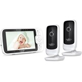 Hubble Connected Nursery View Premium Twin Camera's Video Babyfoon met 5 Inch scherm, Infrarood Nachtzicht, Split Screen, Digitale Zoom en Kamertemperatuursensor Babyfoon Camera