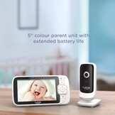 Hubble Connected Nursery View Premium Twin Camera's Video Babyfoon met 5 Inch scherm, Infrarood Nachtzicht, Split Screen, Digitale Zoom en Kamertemperatuursensor Babyfoon Camera