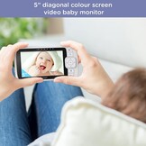 Hubble Connected Nursery View Premium Twin Camera's Video Babyfoon met 5 Inch scherm, Infrarood Nachtzicht, Split Screen, Digitale Zoom en Kamertemperatuursensor Babyfoon Camera