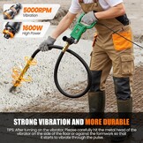 Betonvibrator 1600W Groen met 2m Slang - 29% Korting