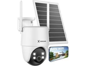 Buitenbeveiligingscamera 2K PTZ 30m Nachtzicht AI Detectie WiFi + Zonnepaneel (34% Korting)