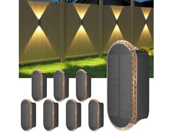 8x Zonne-tuinverlichting Op/Neerwaarts 3 Kleuren IP65 - 34% Korting