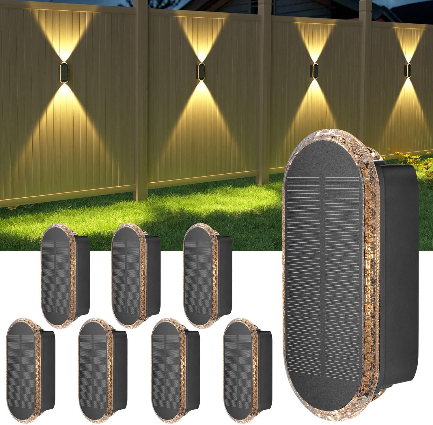 8x Zonne-tuinverlichting Op/Neerwaarts 3 Kleuren IP65 - 34% Korting