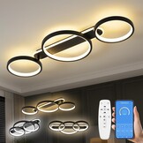 Dimbare Zwarte Plafondlamp LED 36W - 3 Vlammen met Afstandsbediening & App (34% Korting)