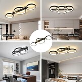 Dimbare Zwarte Plafondlamp LED 36W - 3 Vlammen met Afstandsbediening & App (34% Korting)