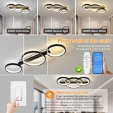 Dimbare Zwarte Plafondlamp LED 36W - 3 Vlammen met Afstandsbediening & App (34% Korting)