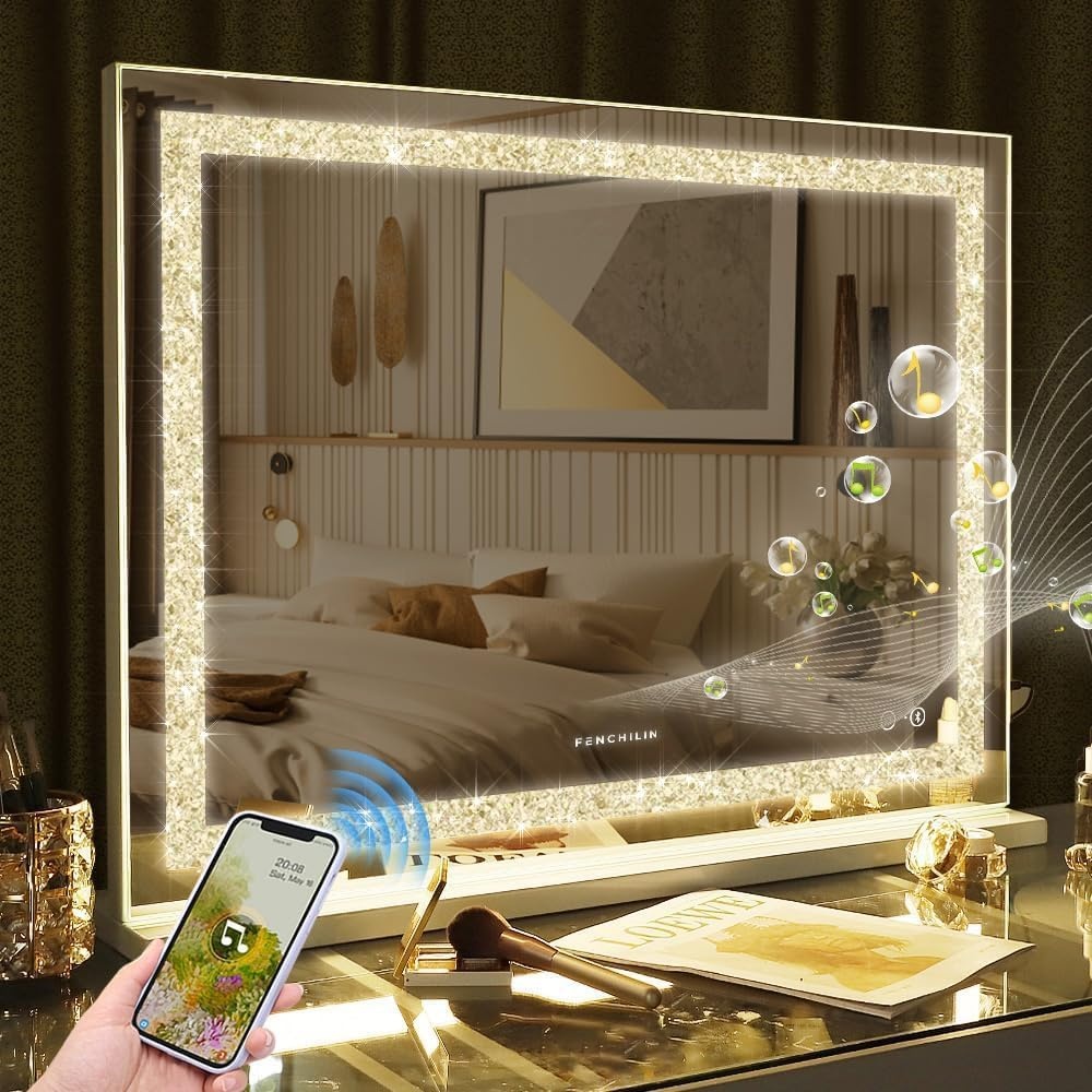 Hollywood Make-upspiegel Wit 80x60 cm met LED, Bluetooth & USB (34% Korting)