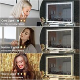 Hollywood Make-upspiegel Wit 80x60 cm met LED, Bluetooth & USB (34% Korting)