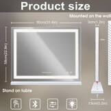 Hollywood Make-upspiegel Wit 80x60 cm met LED, Bluetooth & USB (34% Korting)