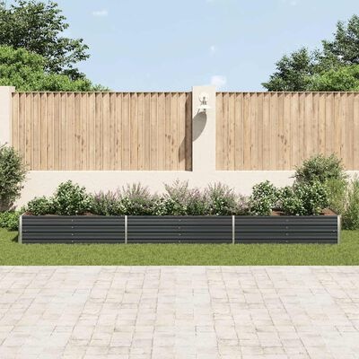 Verhoogde Plantenbak 480x80x45 cm Gegalvaniseerd Staal Antraciet - 34% Korting
