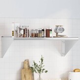 vidaXL Wandschap 100x45x31 cm Roestvrijstaal Zilverkleurig - 34% Korting