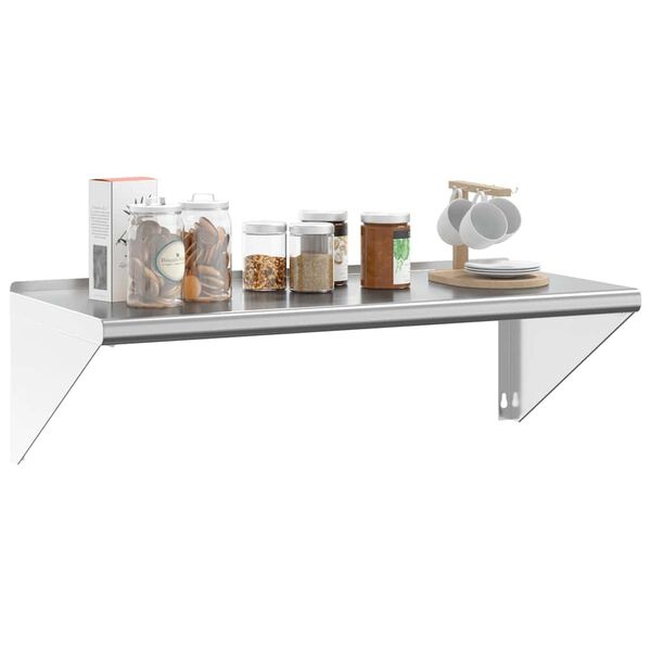 vidaXL Wandschap 100x45x31 cm Roestvrijstaal Zilverkleurig - 34% Korting
