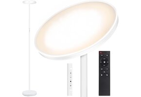Dimbaar 30W LED Staande Lamp met Afstandsbediening - Wit - 40% Korting