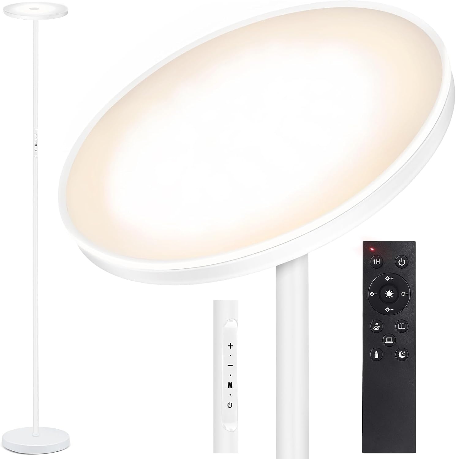 OUTON LED Vloerlamp Dimbaar 30W 3000Lumen, Moderne Uplighter Staande Lamp