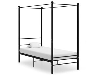 Hemelbedframe Zwart Metaal 90x200 cm - 35% Korting