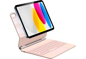 Roze Toetsenbordhoes met Achtergrondverlichting - iPad 10e Gen (60% Korting)