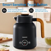 Waterkoker Mini RVS Zwart 1L 1000W | Temperatuurregeling - 34% Korting