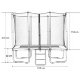 Rechthoekige trampoline - 215 x 155 cm - veiligheidsnet - blauw