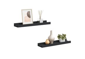 Zwarte Fotoplanken 2 stuks 40x9x3 cm MDF - 51% Korting