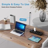 Stekkerdoos 10 stopcontacten + 4 USB 4000W Zwart - 52% Korting