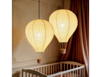 Set van 2 Hete Luchtballon Lampenkappen Kinderkamer Wit 34 cm