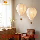 Set van 2 Hete Luchtballon Lampenkappen Kinderkamer Wit 34 cm