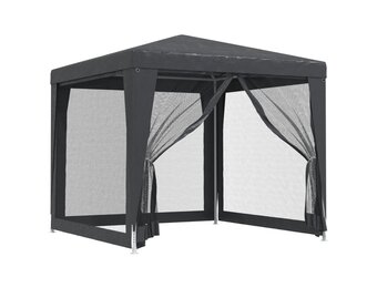 Partytent 2,5x2,5 m met 4 Mesh Zijwanden - Antraciet (54% Korting)