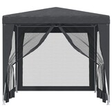 Partytent 2,5x2,5 m met 4 Mesh Zijwanden - Antraciet (54% Korting)