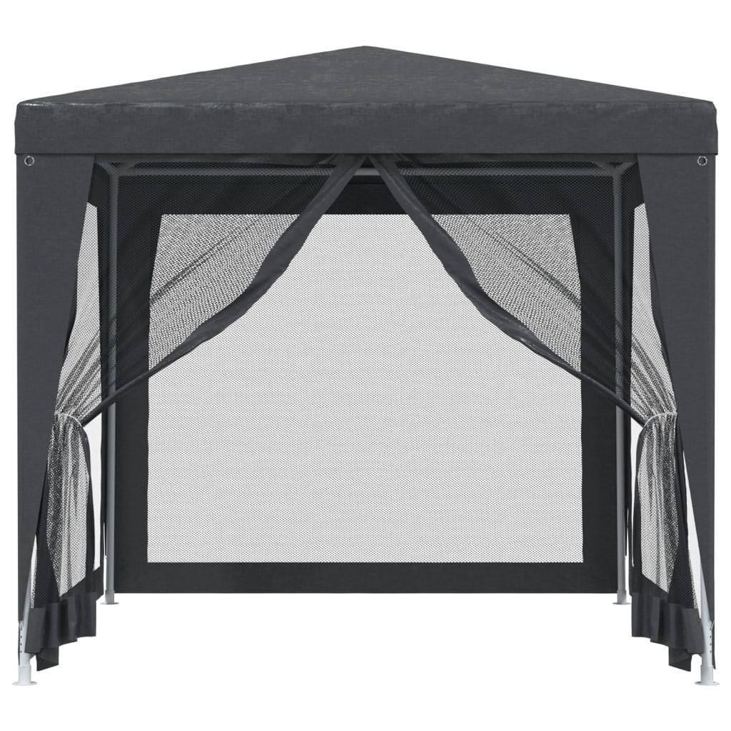Partytent 2,5x2,5 m met 4 Mesh Zijwanden - Antraciet (54% Korting)