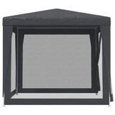 Partytent 2,5x2,5 m met 4 Mesh Zijwanden - Antraciet (54% Korting)