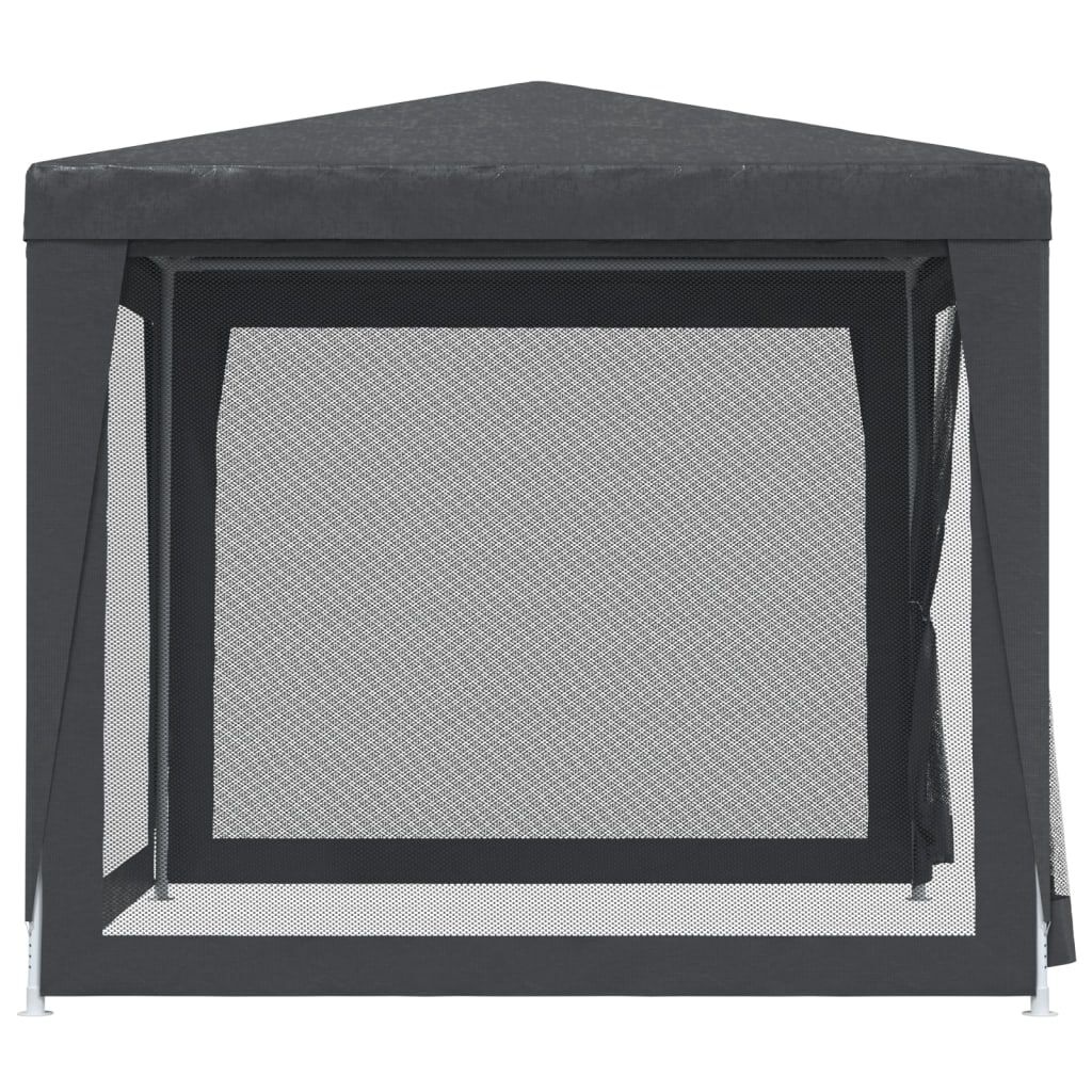 Partytent 2,5x2,5 m met 4 Mesh Zijwanden - Antraciet (54% Korting)