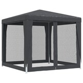 Partytent 2,5x2,5 m met 4 Mesh Zijwanden - Antraciet (54% Korting)