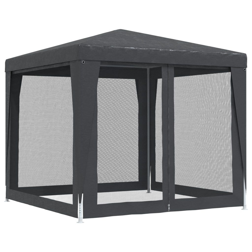 Partytent 2,5x2,5 m met 4 Mesh Zijwanden - Antraciet (54% Korting)