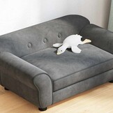 Hondenbank Pluche Donkergrijs 72x45x30 cm - 54% Korting