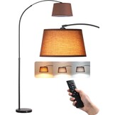 Verstelbare Booglamp LED 143-176cm Beige Kap - 54% Korting