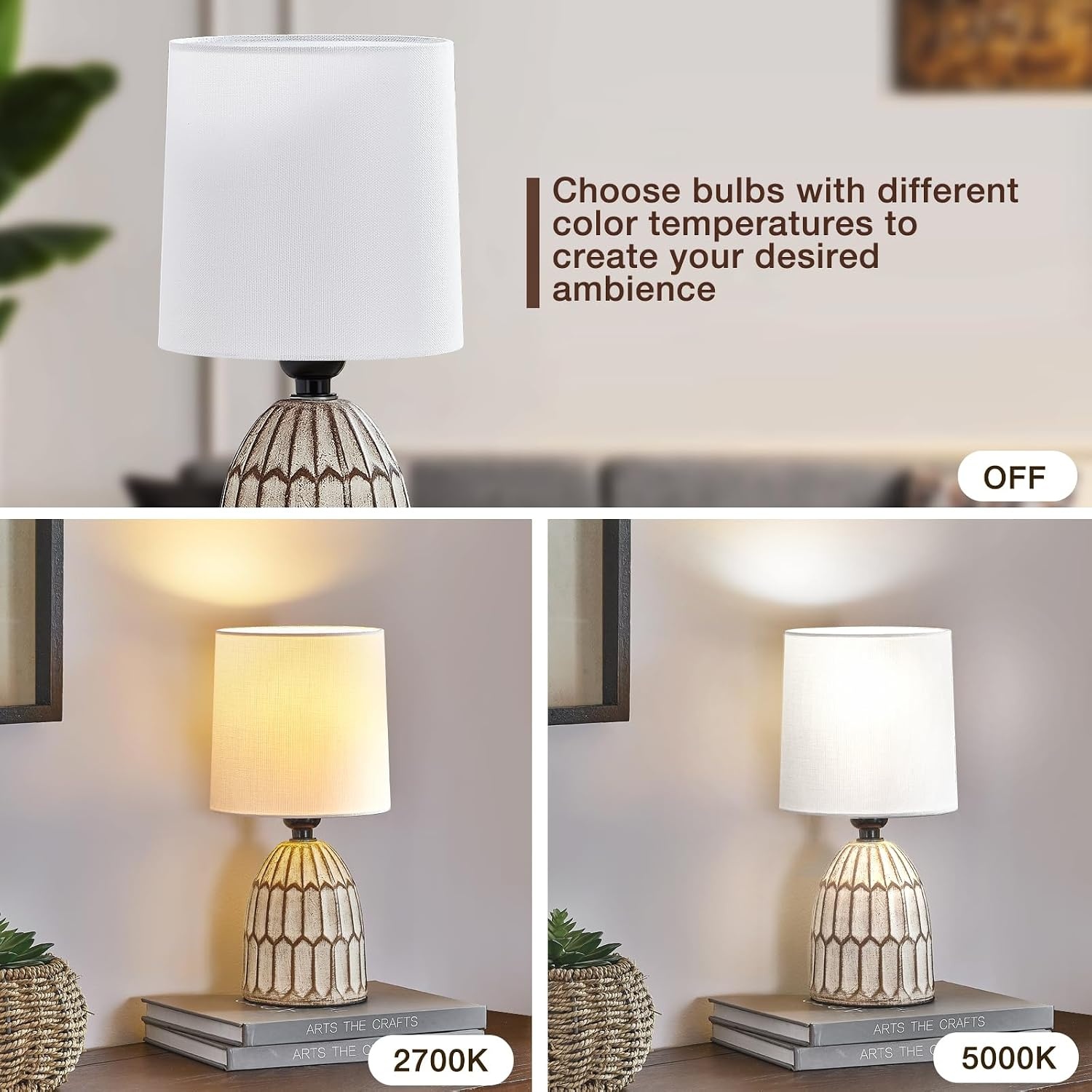 Set van 2 Boho Nachtkastlampen | Keramiek & Stof | E27 Fitting | 34% Korting