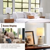 Set van 2 Boho Nachtkastlampen | Keramiek & Stof | E27 Fitting | 34% Korting